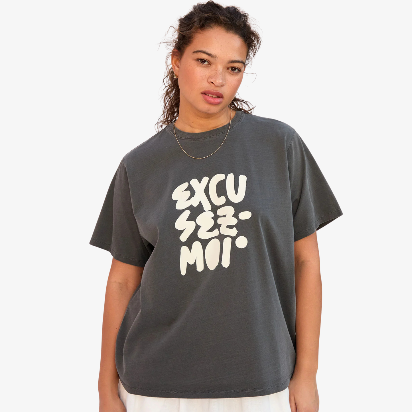 Clare V. Faded Black Excusez Moi Women's Original Tee