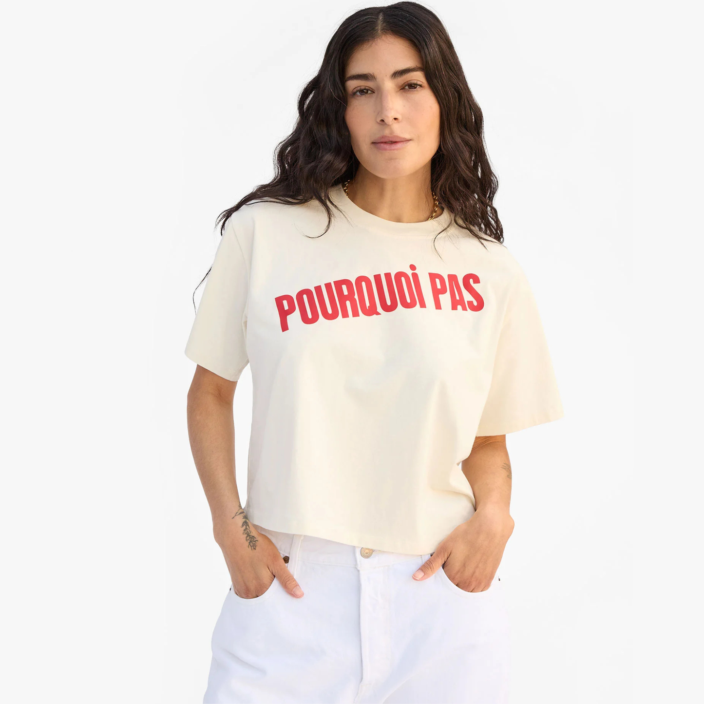 Clare V. Le Carré Tee in Cream, available at Harbour Thread boutique. 