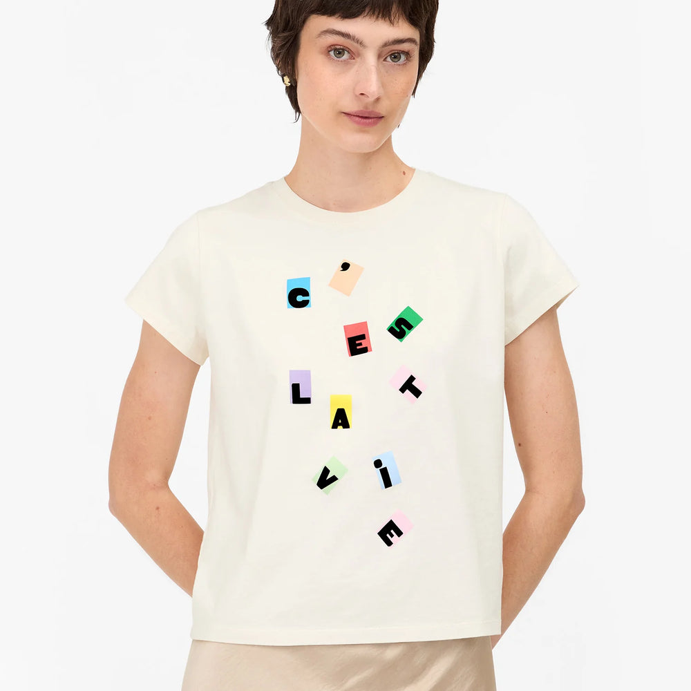 Clare V. Classic Tee in Cream C'est la Vie