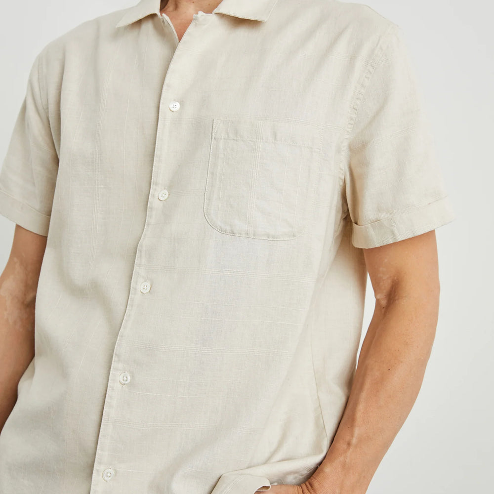 
                      
                        Front design detail on the Davis Shirt by the brand Rails
                      
                    