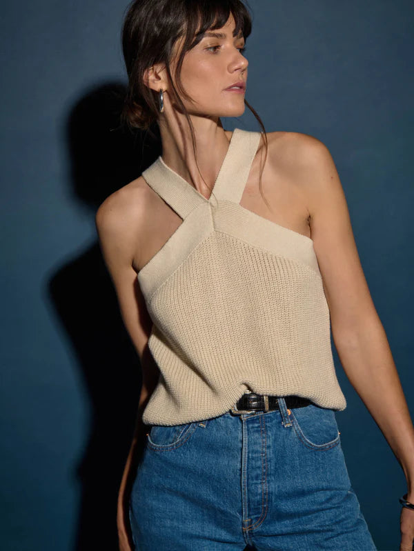 Shop the beige, ribbed knit Desi Halter from Nation LTD at our Harbour Thread St. Pete location. 