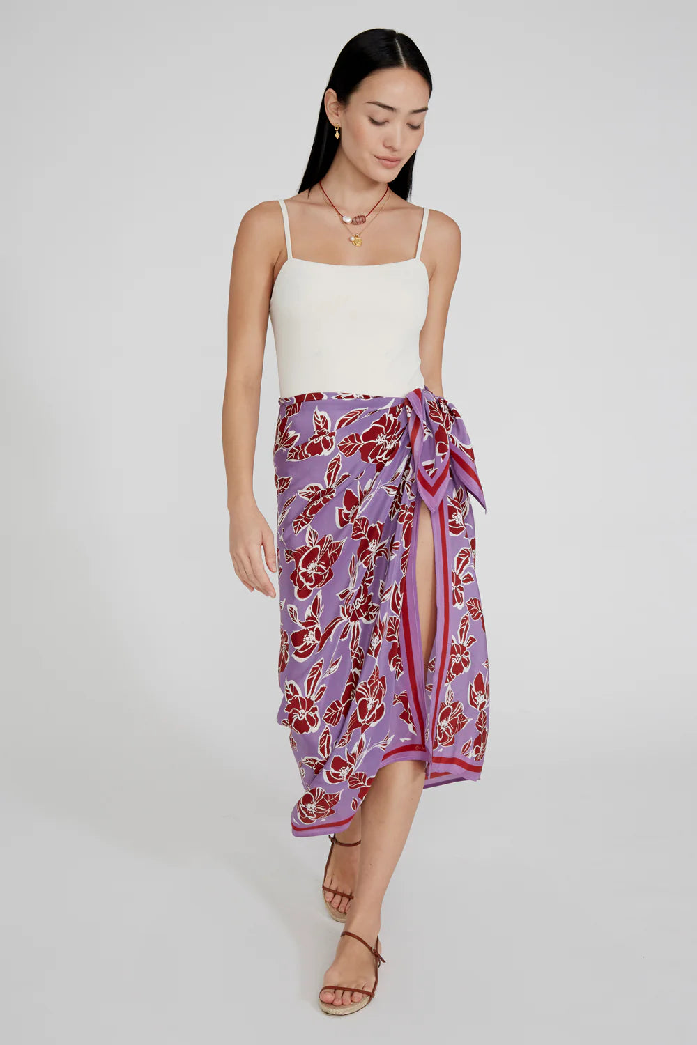 The Violet Cassia Printed Sarong by Chan Luu