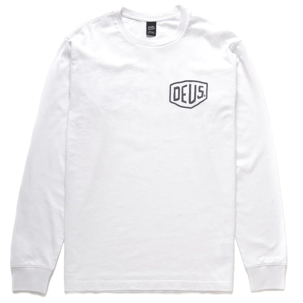 DEUS Venice Address Long Sleeve Tee - White | Harbour Thread