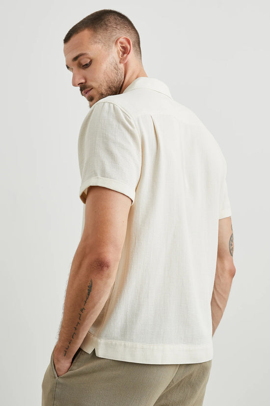 Back view of the Parchment Wheat Duke Shirt by Rails