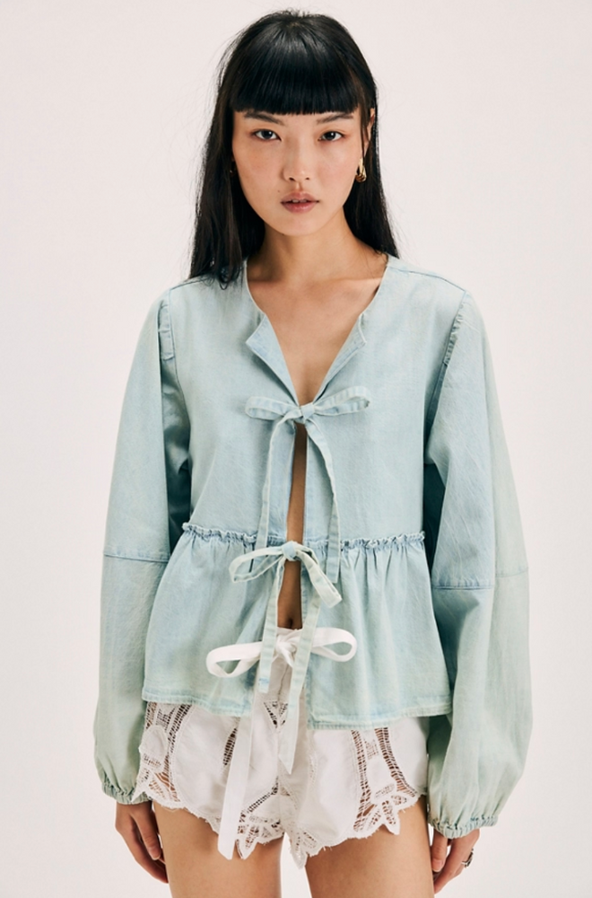 
                      
                        Shop Free People's Denim Brunch Babe Blouse at Harbour Thread.
                      
                    