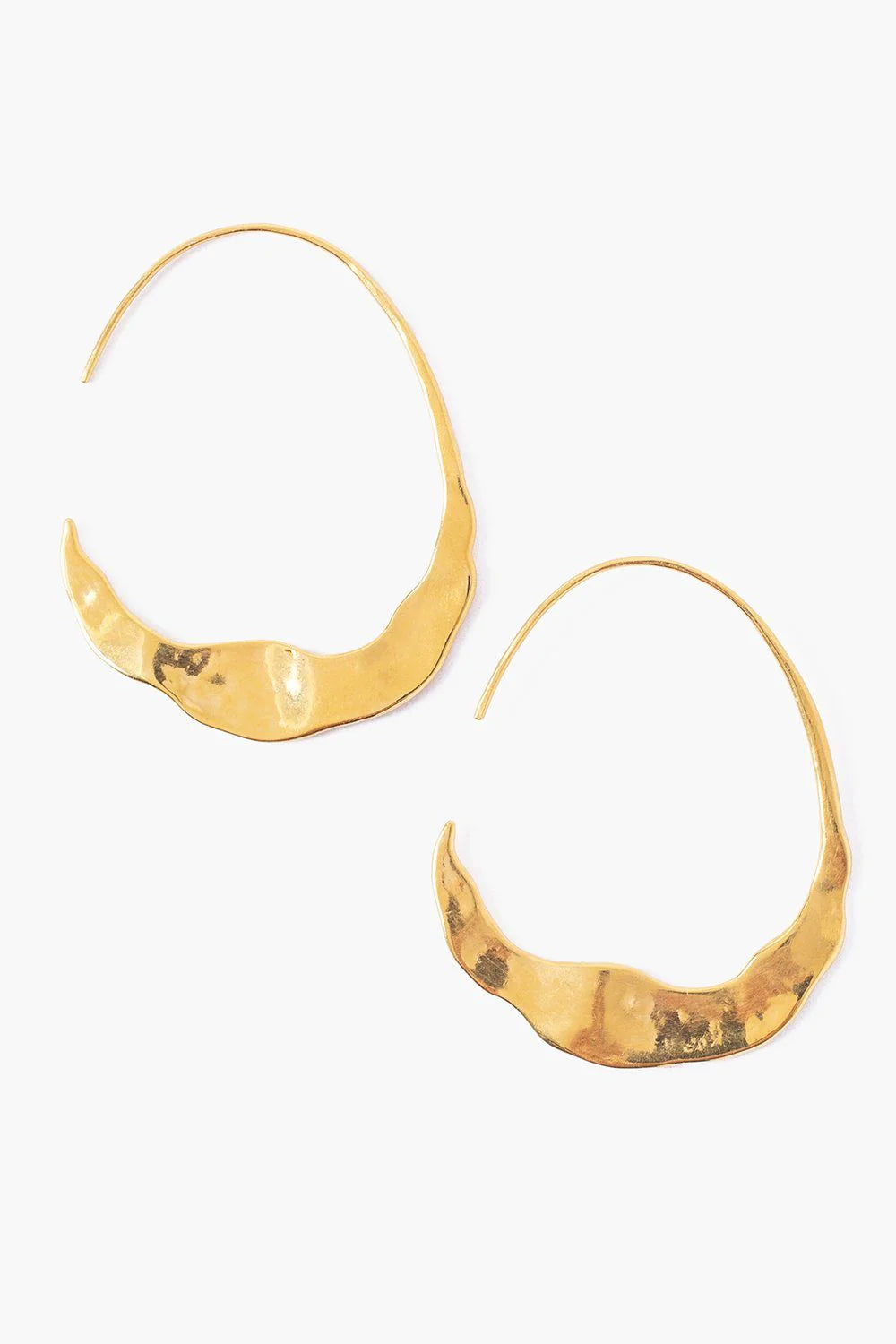 Chan Luu Gold Crescent Moon Hoops