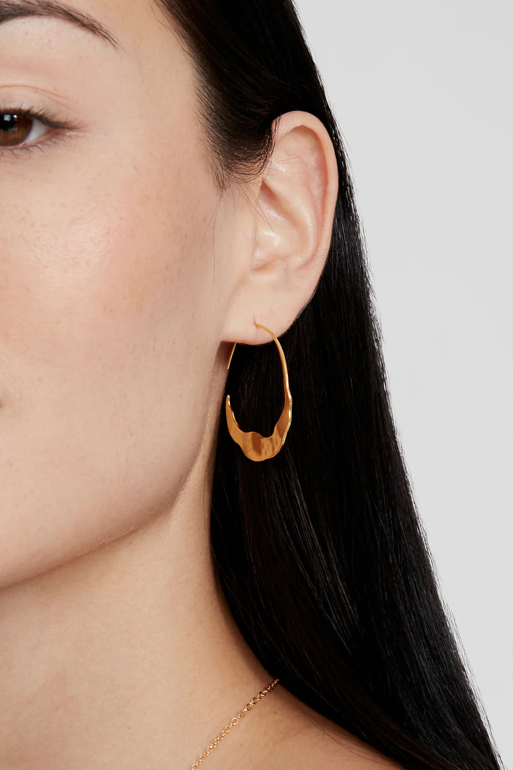 Chan Luu Gold Crescent Moon Hoops