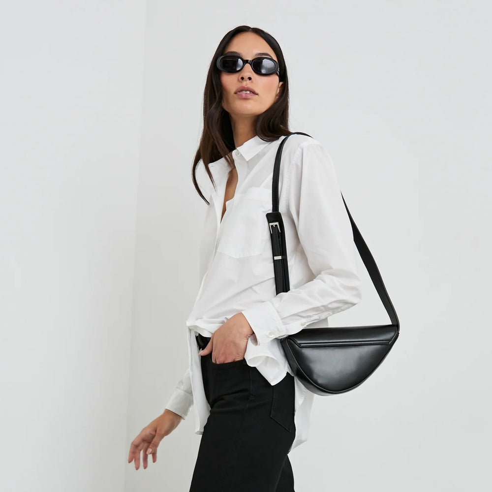 Outfit styled with the White Elsa Button Down Shirt by Rails