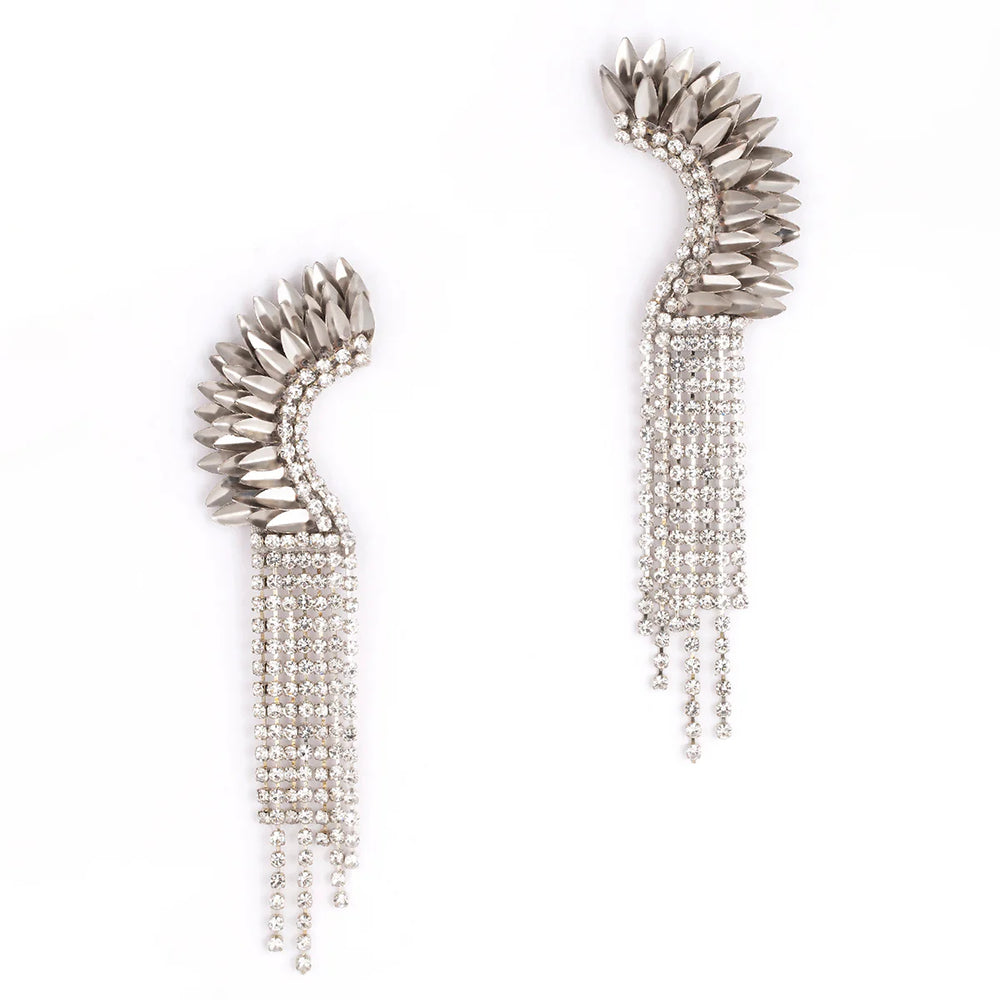 Deepa Gurnani Estella Earrings - Silver