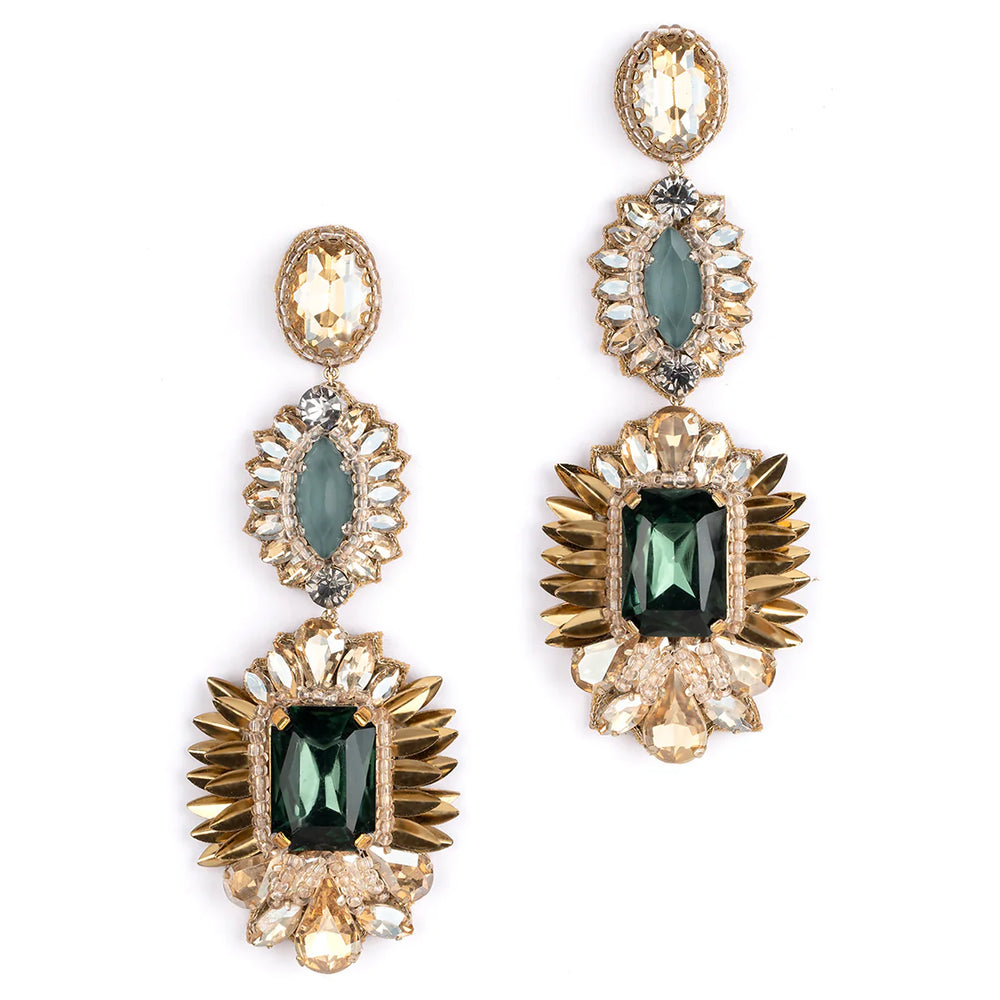 The Emerald Klara Earrings by Deepa Gurnani