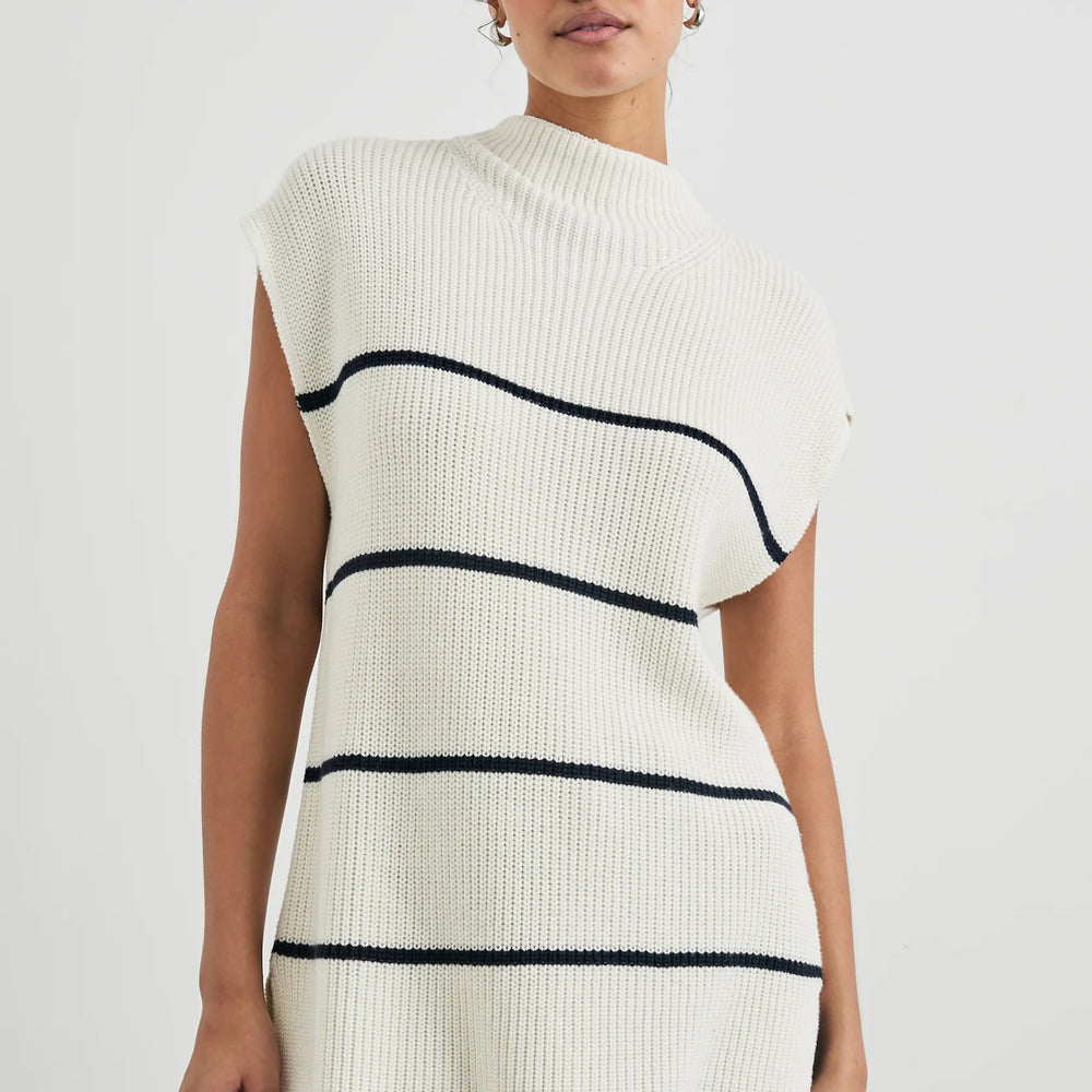 The Ivory Navy Stripe Etta Sweater by Rails