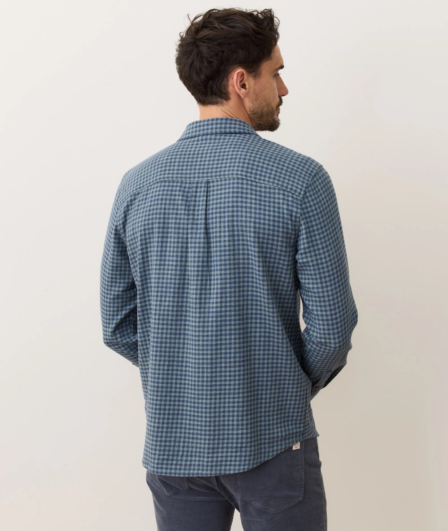 Green and blue gingham shirt
