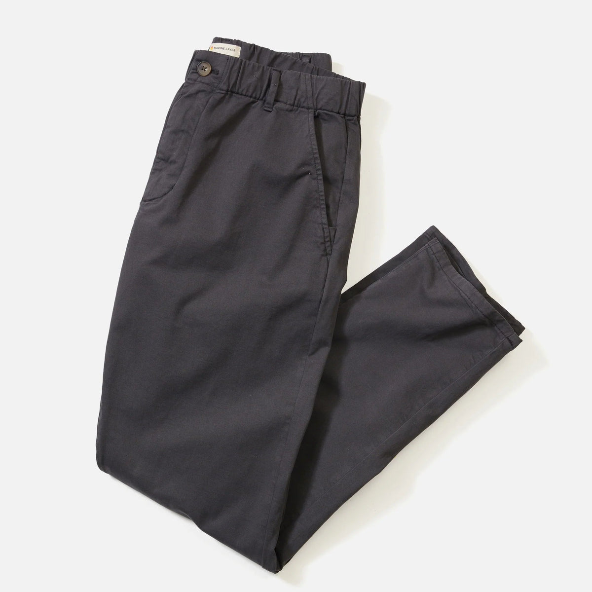 Marine Layer Men's Washed Black Slim Straight Saturday Twill Chino 