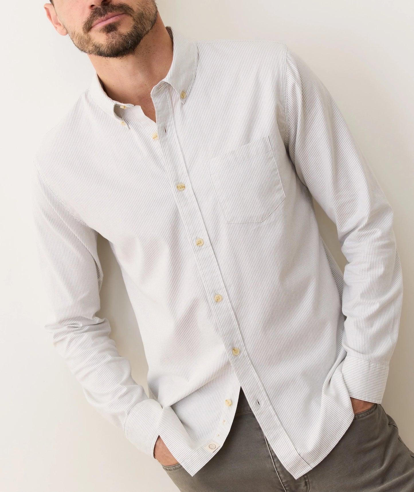 men's casual striped button down shirt