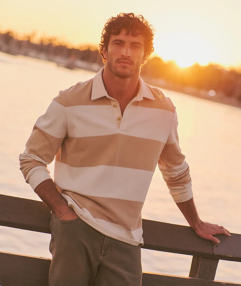 Men's long sleeve rugby polo