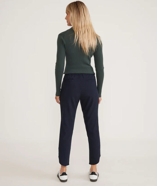 Back view of the Marine Layer Tencel Allison Pant in the color Navy