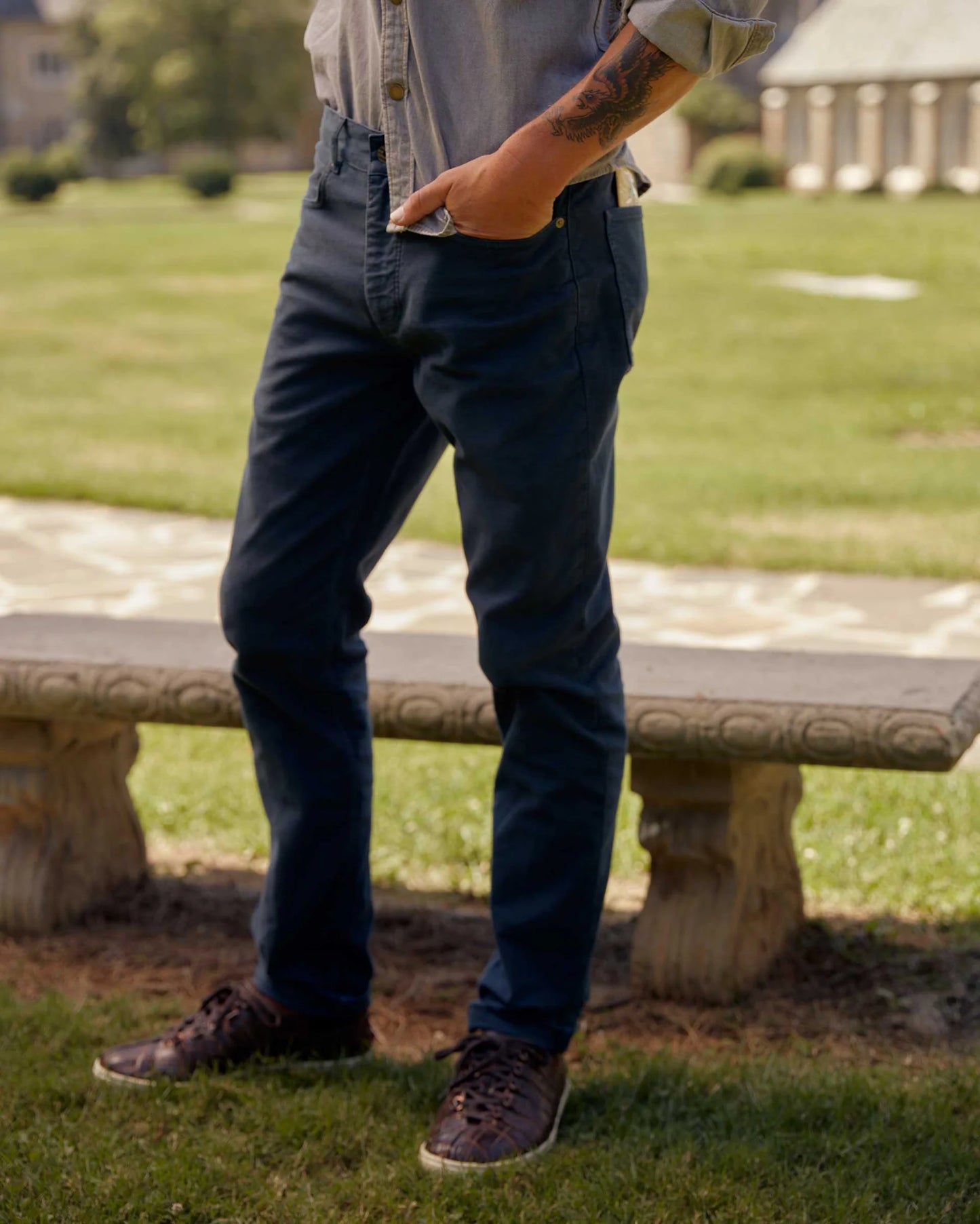 Billy Reid Moleskin Jean - Carbon Blue