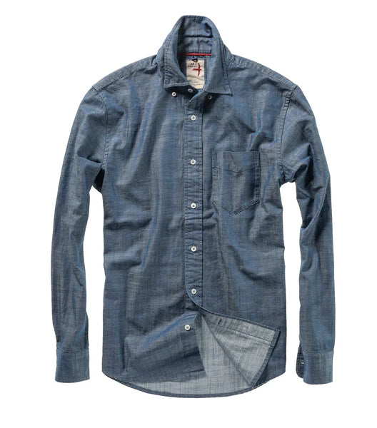 
                      
                        The Bright Indigo Twill Huntsman Blues Button Up Shirt by Relwen
                      
                    