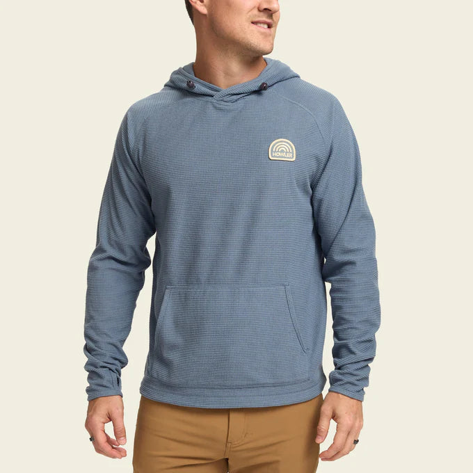 
                      
                        Front view of the Mirage Blue Palo Duro Fleece Hoodie by Howler Brothers
                      
                    