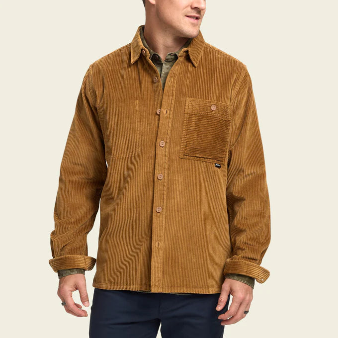 Front view of the Brown Iquitos Overshirt by Howler Brothers