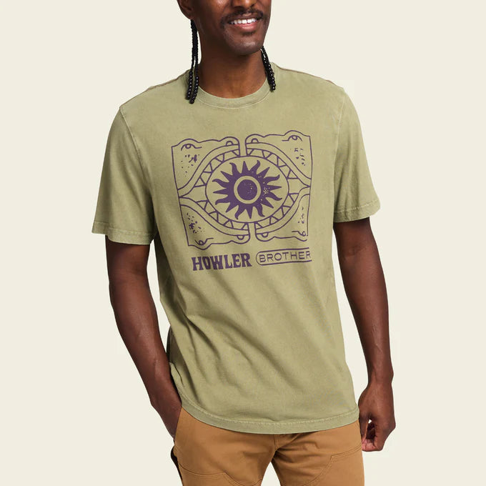 
                      
                        Front view of the Sun Drinker Cotton T-Shirt by Howler Brothers
                      
                    