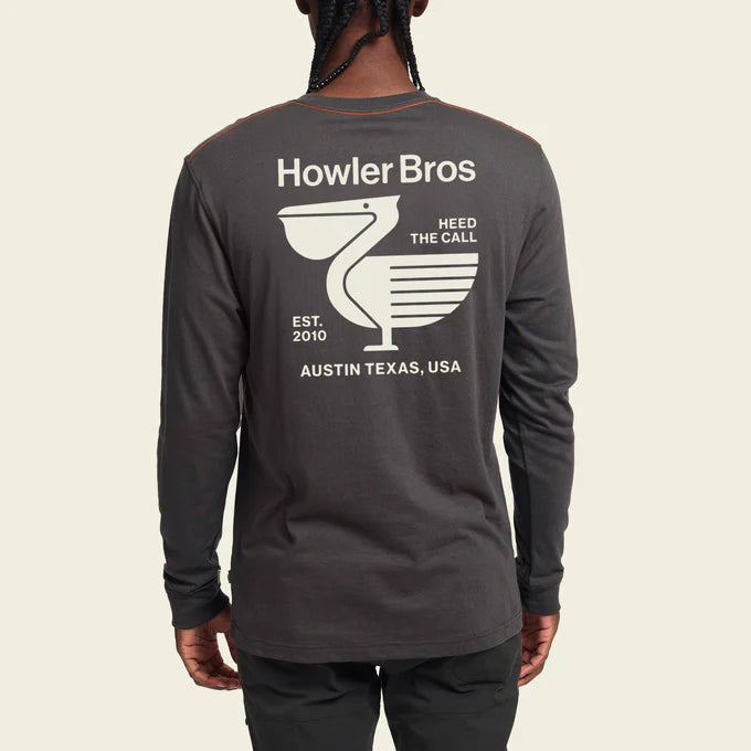 
                      
                        Back view of the Pelican Postage Long Sleeve T-Shirt by Howler Brothers
                      
                    
