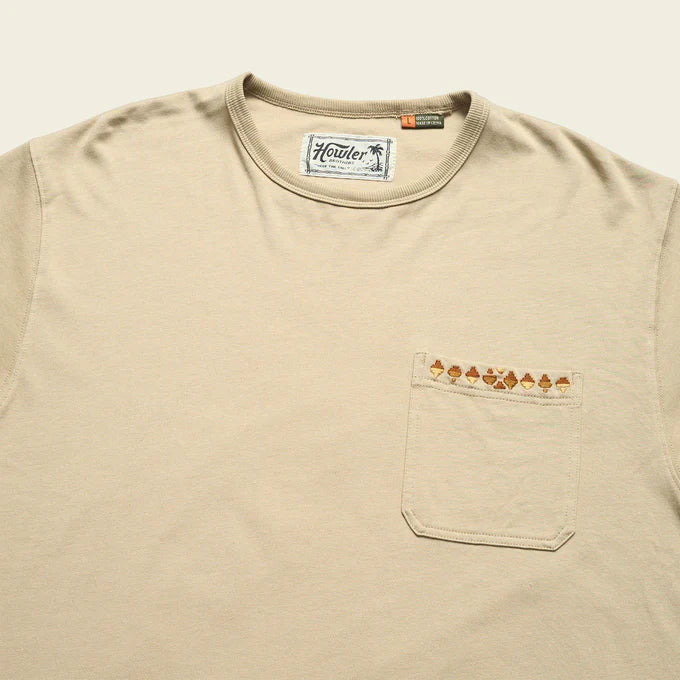 Men's short sleeve pocket tee with pocket embroidery detail