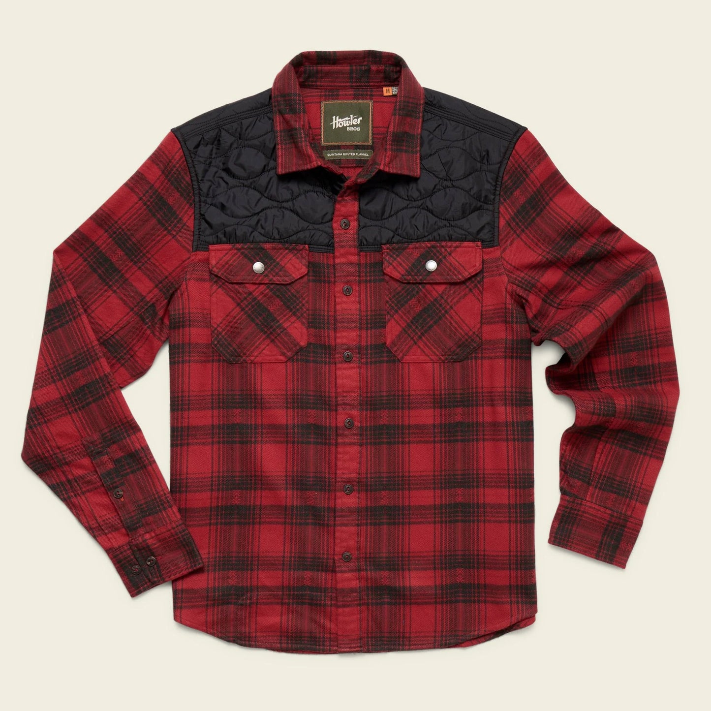 The Quintana Quilted Flannel is available at Harbour Thread in the style Big Barrett Plaid Brick Red