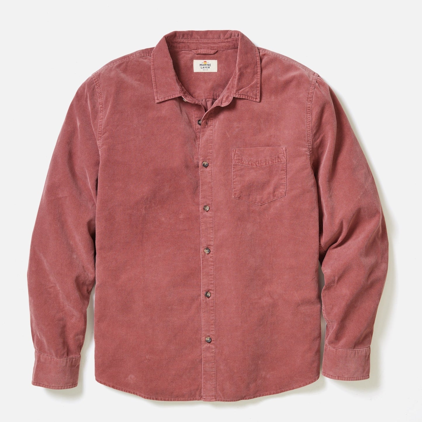 Marine Layer Men's Lightweight Corduroy Shirt in Auburn