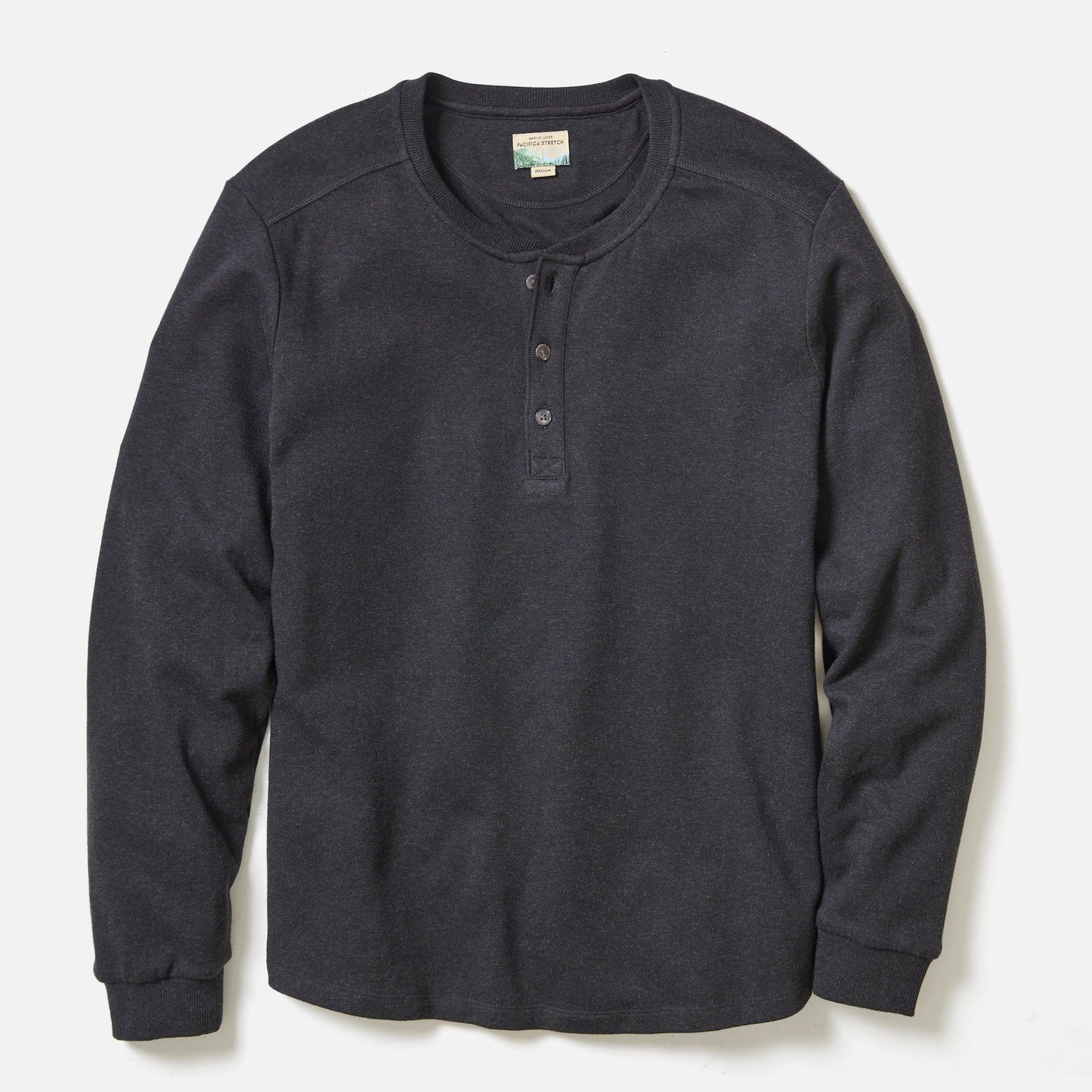 Marine Layer Pacifica Stretch Henley in Charcoal