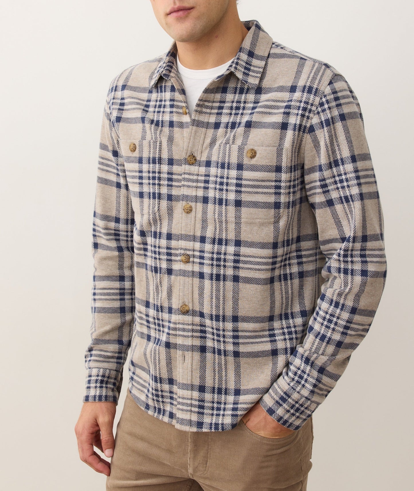 Men's plaid button down shirt