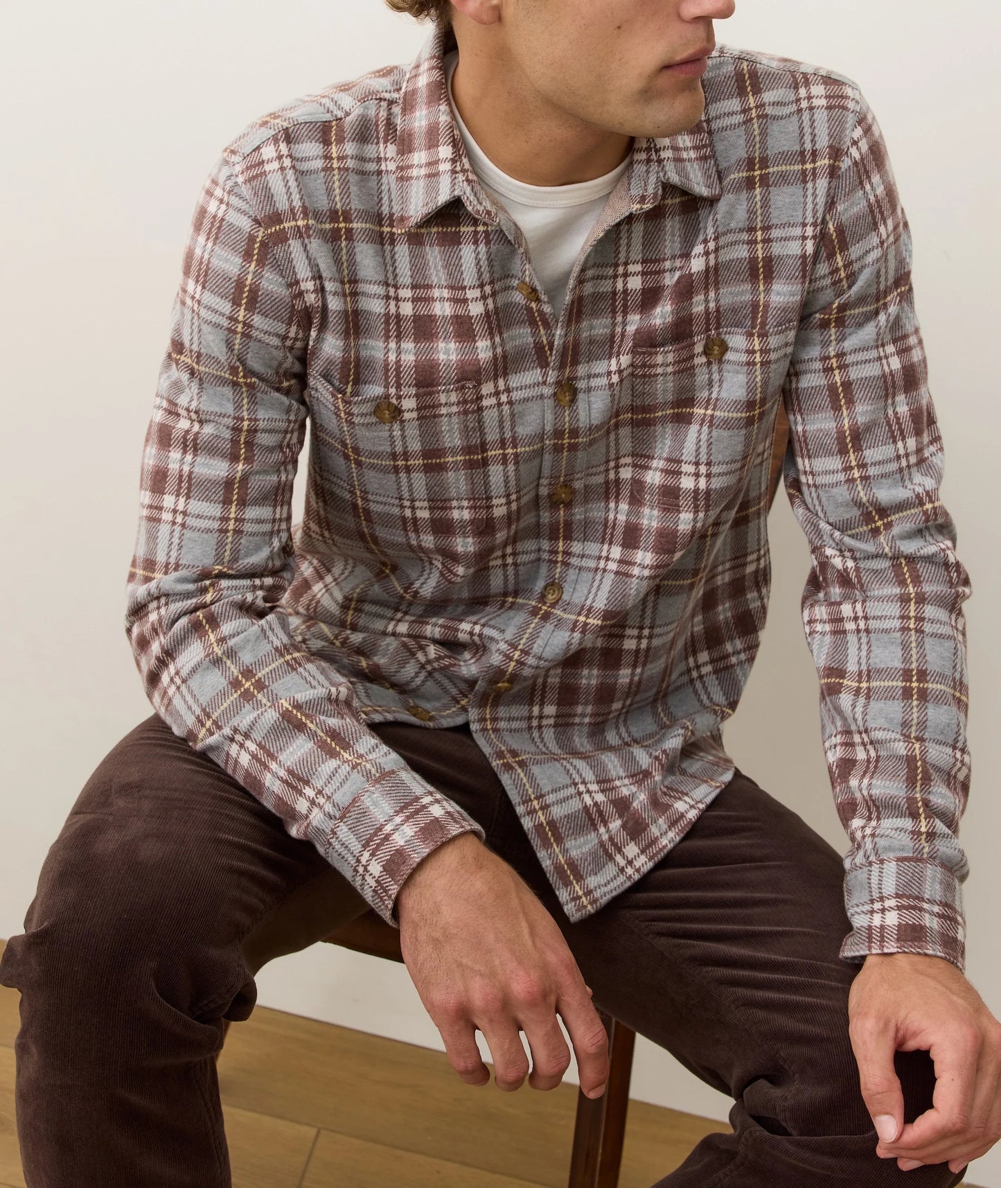 Plaid button down shirt