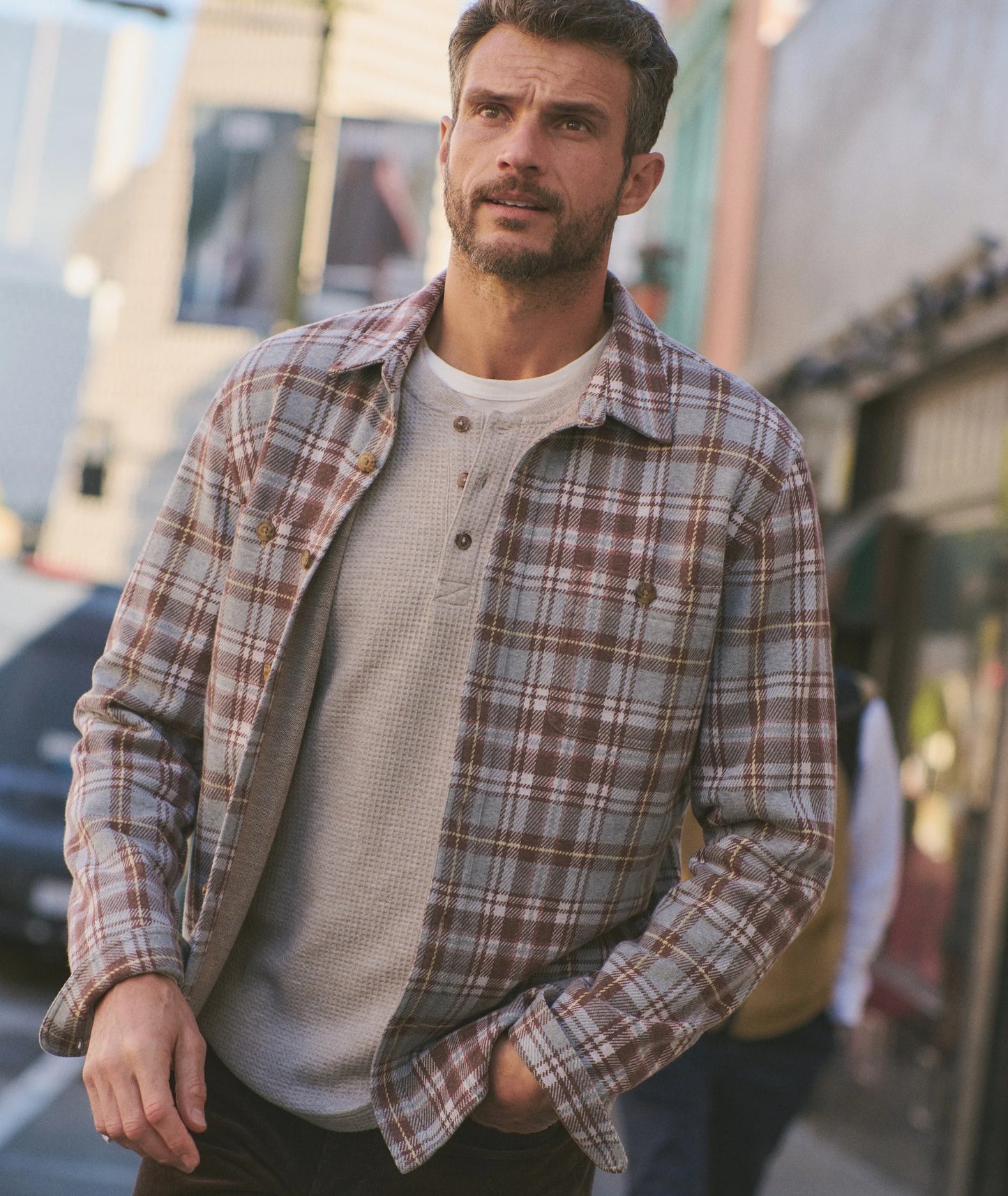 Marine Layer plaid overshirts