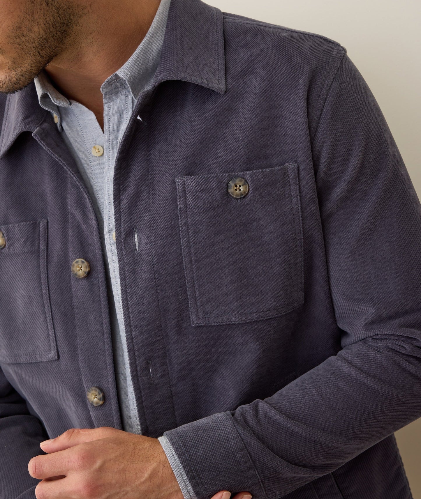 Dark blue overshirt with chest pockets