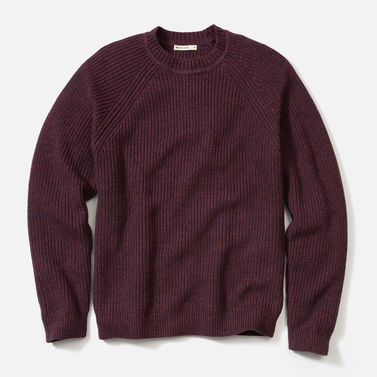 Marine Layer Men's Inverness Crewneck Sweater in Sangria/Veneer