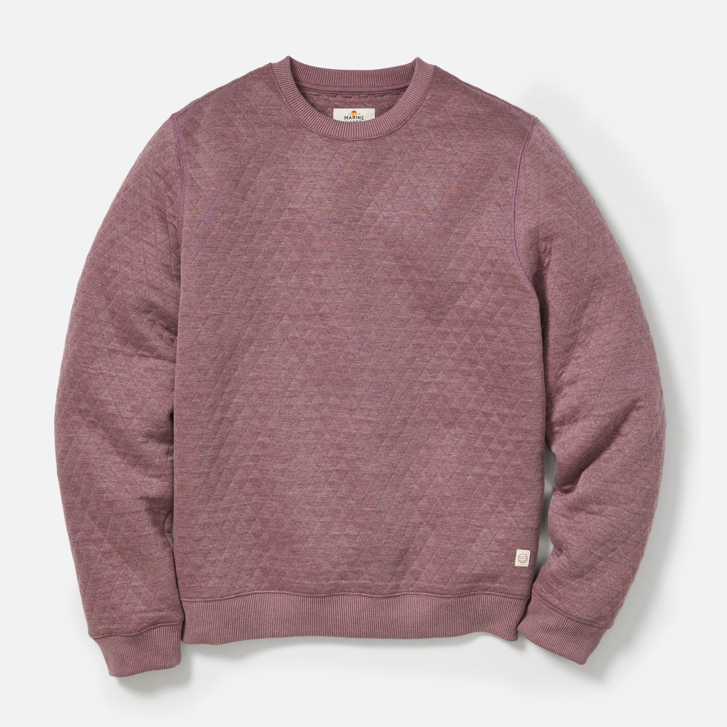Marine Layer Men's Corbet Quilted Crewneck in Plum Steel