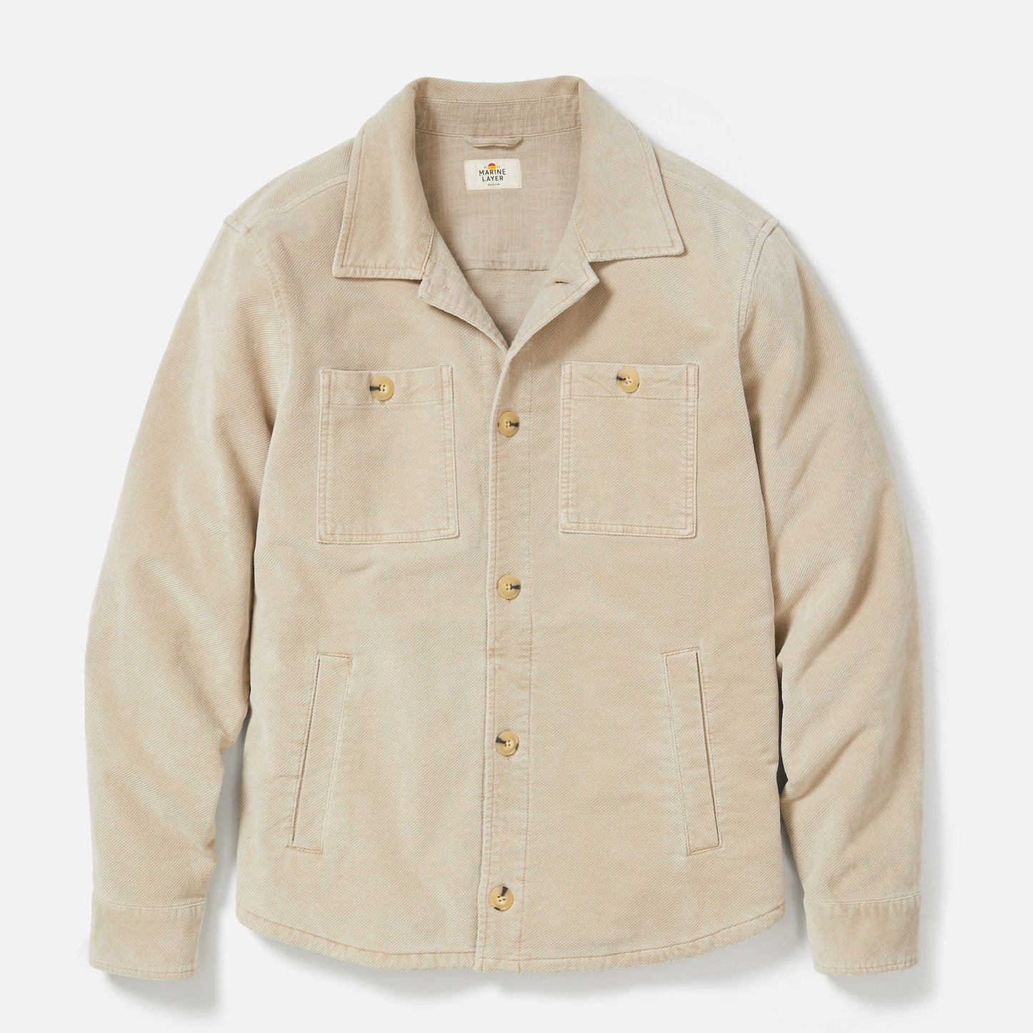 Marine Layer Max Moleskin Overshirt in Taupe