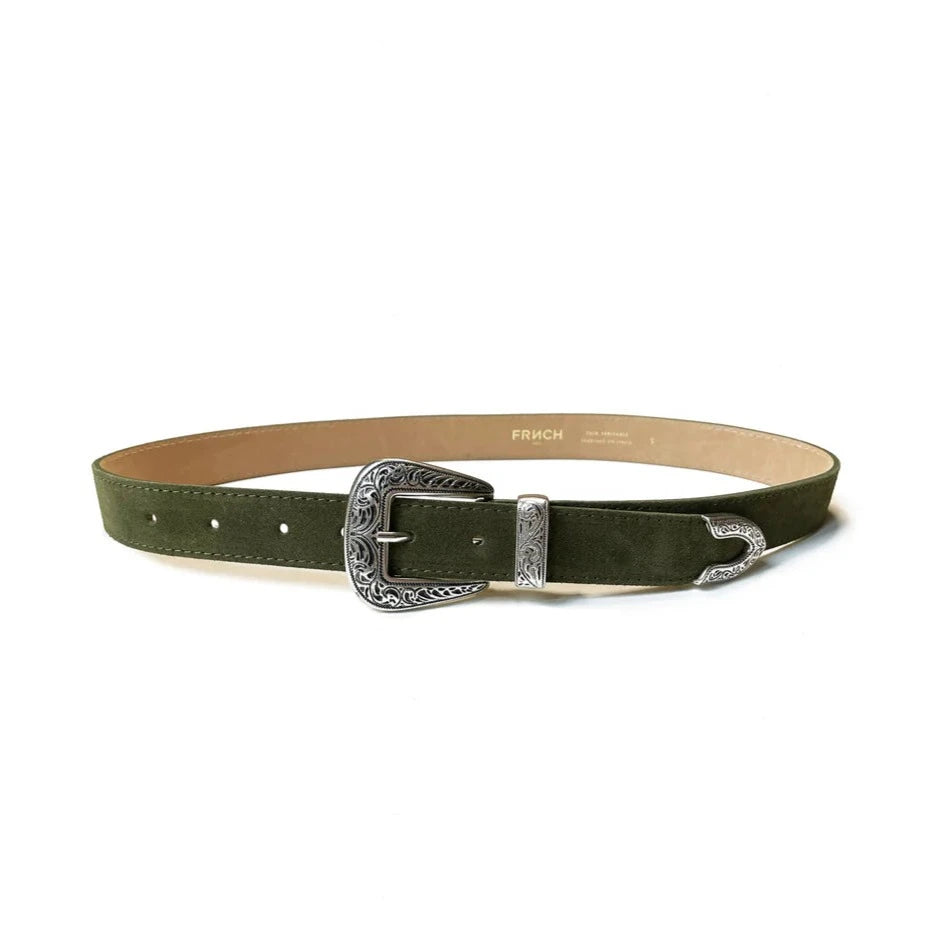 The Khaki Lina Leather Belt by FRNCH