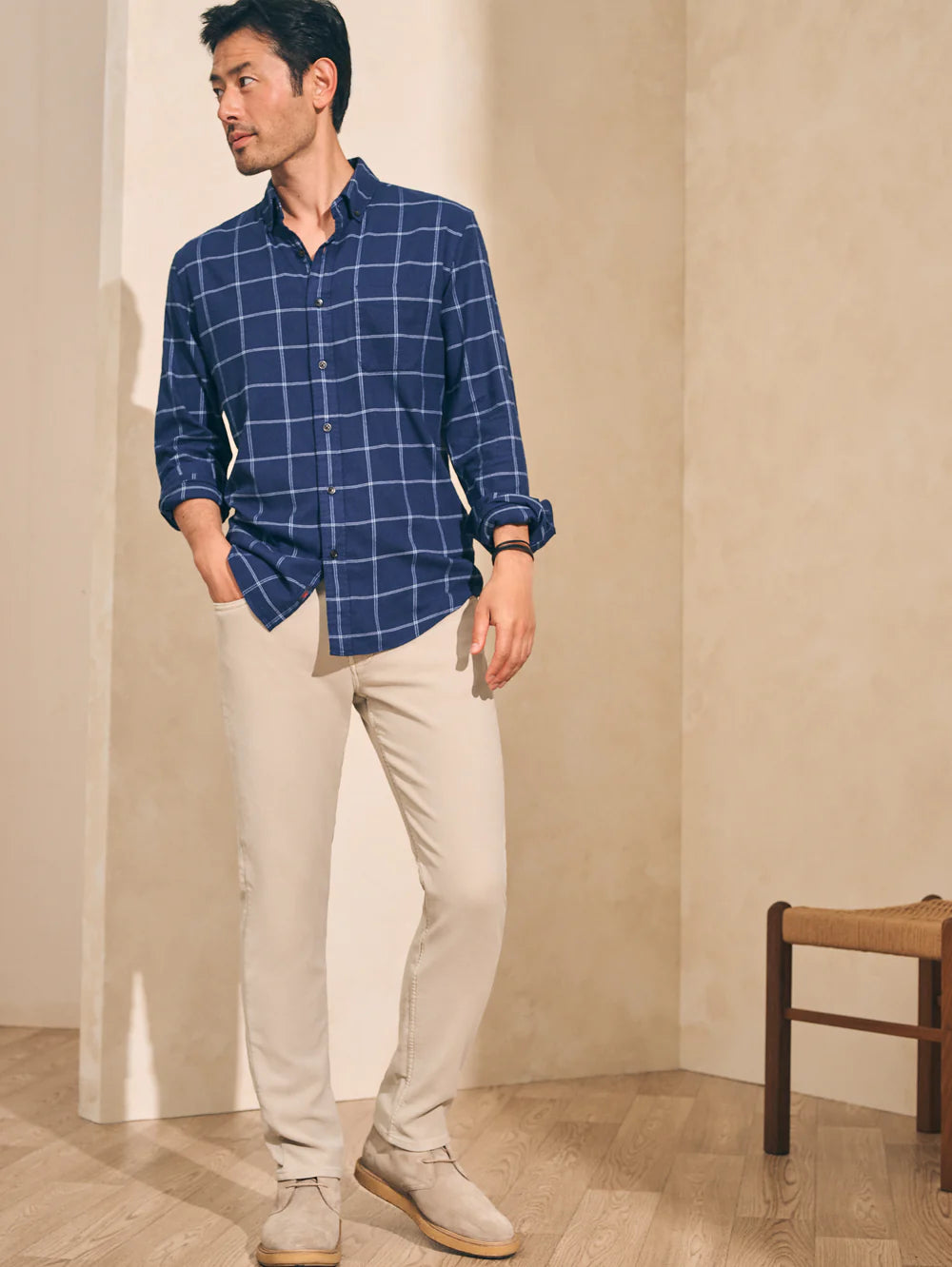 Faherty The All Time Shirt - Navy Dusk Windowpane