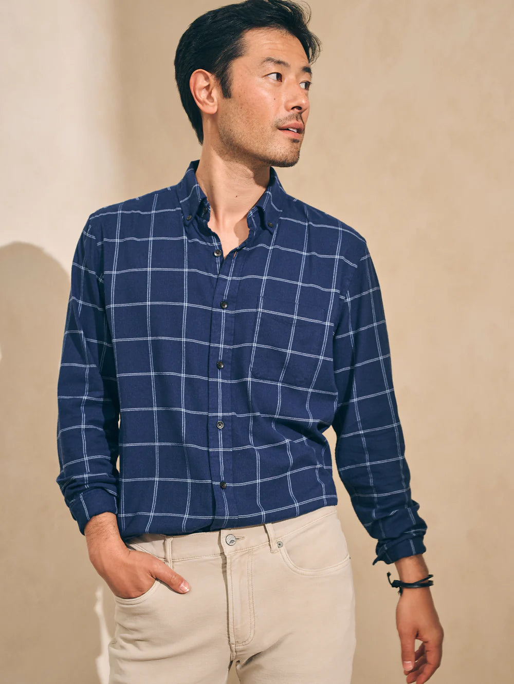 Faherty The All Time Shirt - Navy Dusk Windowpane