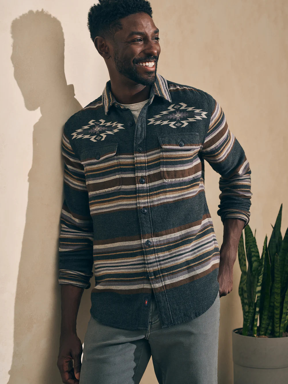 Faherty x Doug Good Feather Canyon Overshirt - Desert Blackstar Serape