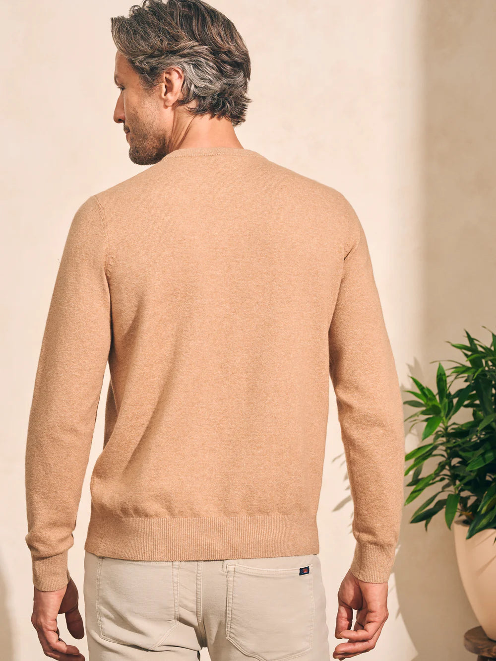 Faherty Jackson Crew Sweater - Heather Wheat