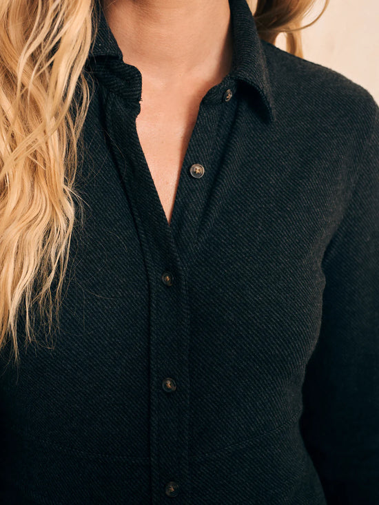 Faherty Legend Sweater Maxi Dress - Heathered Black