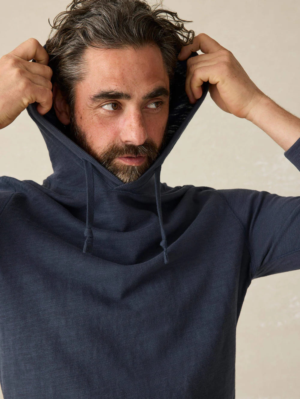 Faherty Sunwashed Slub Hoodie - Blue Nights