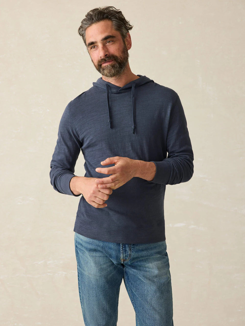 Faherty Sunwashed Slub Hoodie - Blue Nights