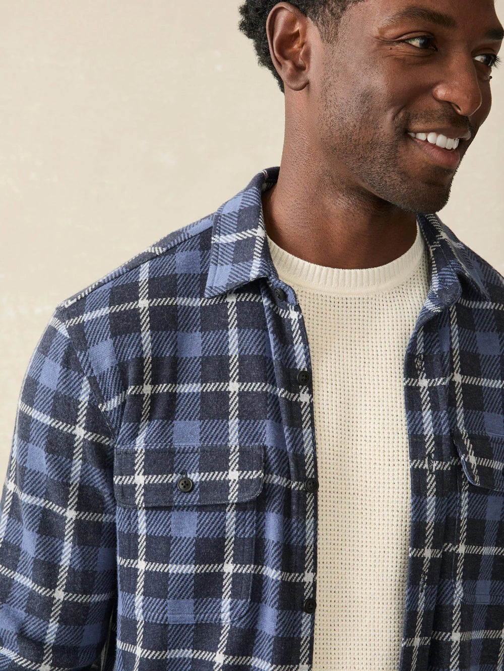 Faherty Men's Legend Sweater Shirt - Blue Winds Plaid