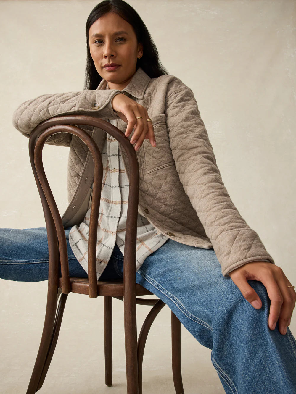 The women's Epic Quilted Fleece Shirt Jacket by Faherty