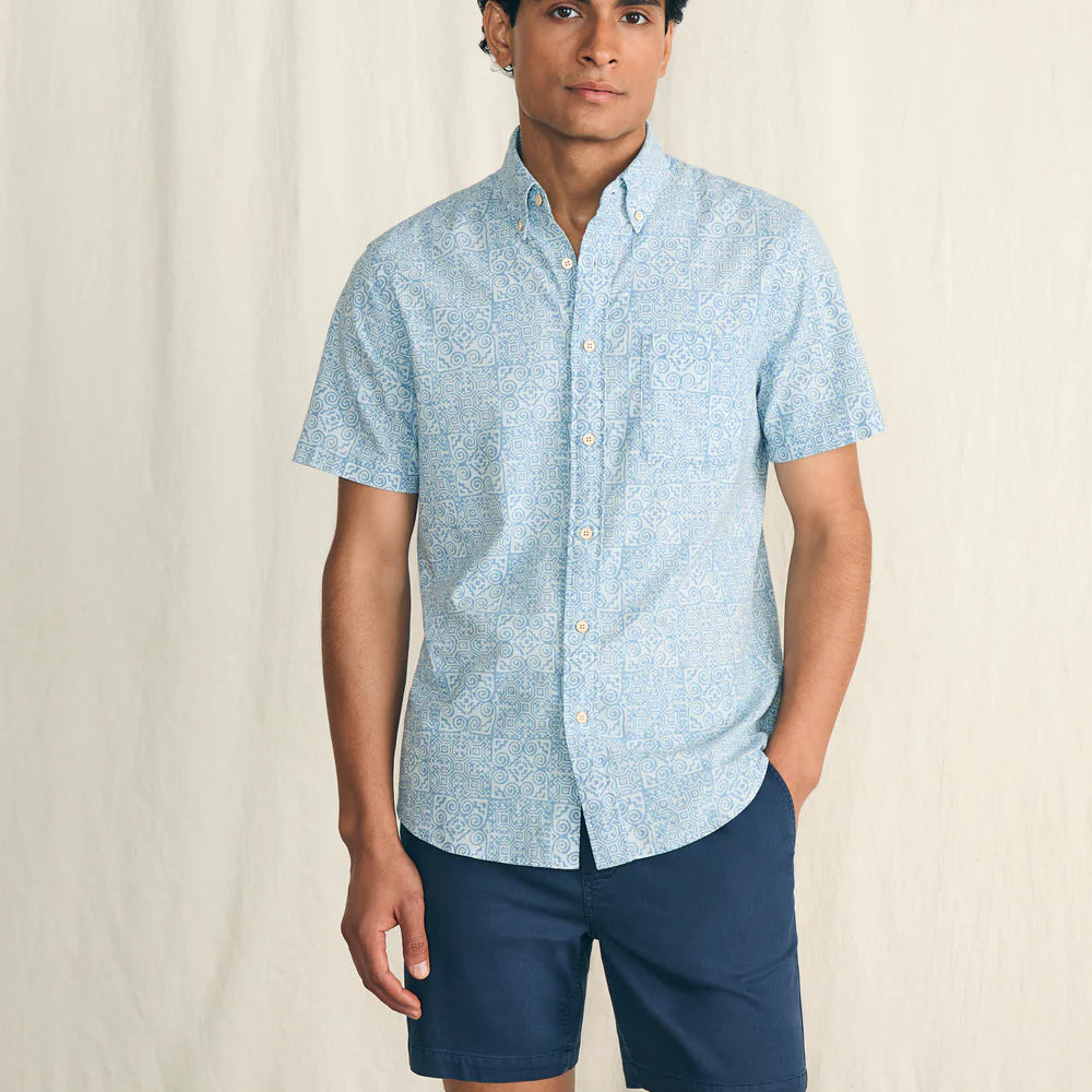 
                      
                        The South Pacific Geo Short Sleeve Stretch Playa Shirt by Faherty
                      
                    