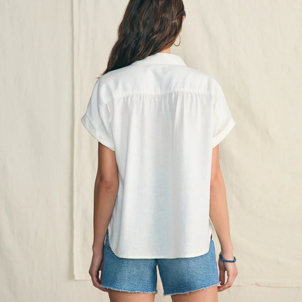 
                      
                        Back view of the White Breeze Shirt by Faherty
                      
                    