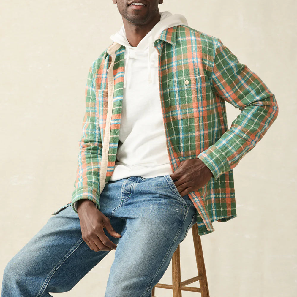 The Forest Hollow Plaid Surf Flannel Shirt by Faherty